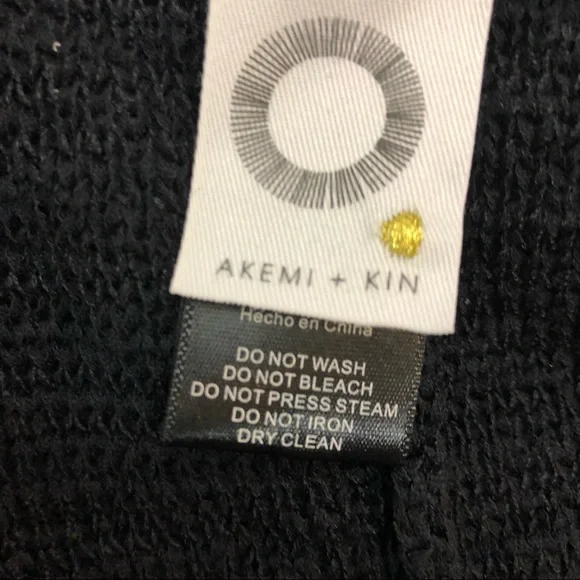 Akemi +Kin by Anthropology Women’s Black Open Front Knit Cardigan One Size - Picture 4 of 4